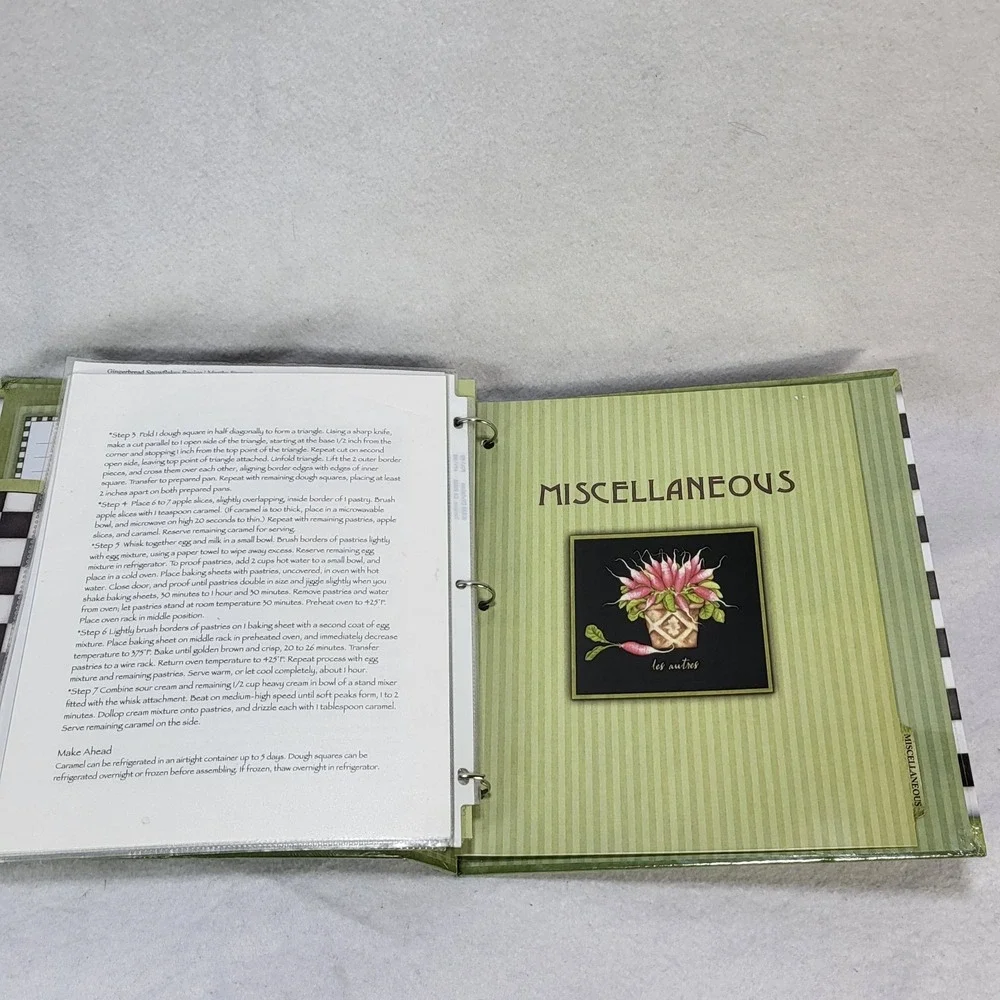 La Cuisine Recipe Keeper Binder New Seasons‎ French Kitchen Organizer